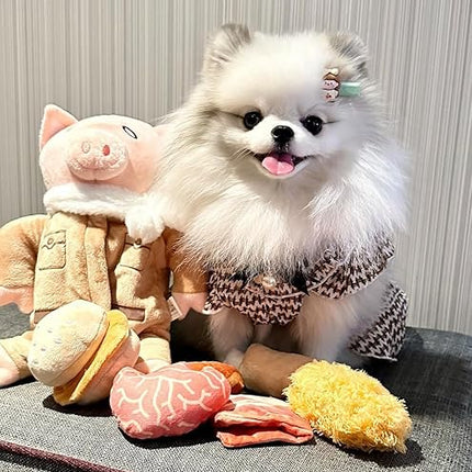 Nocciola Stuffed Pig Dog Toys: Funny Squeaky Crinkle Dog Chew Toys for Small Medium Breed, Plush Puzzle Cognitive Training Pet Enrichment Supplies, Hide and Seek Dog Christmas Stocking Stuffers