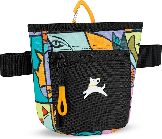 OllyDog Goodie Treat Bag, Dog Treat Pouch, Waist Belt Clip for Hands-Free Training, Magnetic Closure, Dog Training and Behavior Aids, Three Ways to Wear (Cloud9)