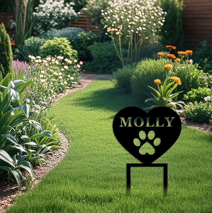 Custom Pet Memorial Stake,Personalized Dog Metal Grave Marker,Dog Garden Plaque for Cemetery Yard,Pet Loss Sympathy Gift