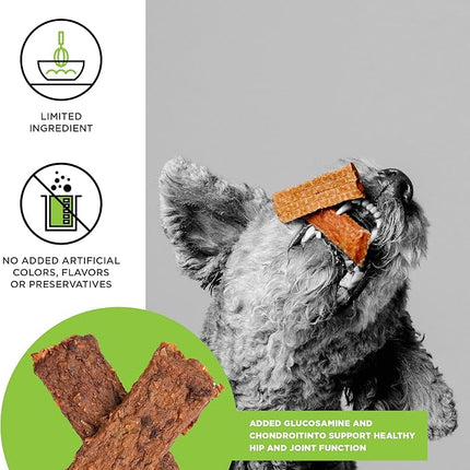 BIXBI Hip & Joint Support Chicken Jerky Dog Treats, 12 oz - USA Made Grain Free Dog Treats - Glucosamine, Chondroitin for Dogs - High in Protein, Antioxidant Rich, Whole Food Nutrition, No Fillers