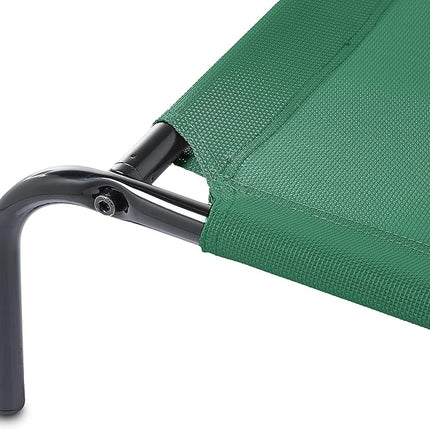 Amazon Basics Cooling Breathable Elevated Dog Bed with Metal Frame for Large Dogs, 51 x 31 x 8 Inch, Green