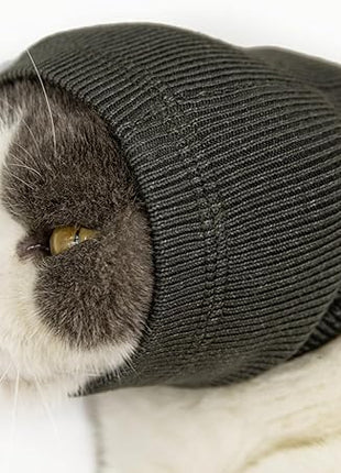 Cat Hematoma Ear Wrap, Pinpoint Mesh Anxiety Relief, Cat Bath Accessories for pet Grooming & Force Drying (Grey S)