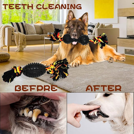 Yipetor Durable Dog Chew Toys 6 Pack, Cotton Rope Rubber Dog Toys,Convex Design for Puppy Small Medium Dogs Chew, Tug of War, Fetching, Puppy Teething Toy for Boredom, Gift