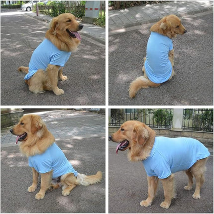 Lovelonglong Pet Clothing Dog Costumes Basic Blank T-Shirt Tee Shirts for Medium Dogs Light-Blue XXL