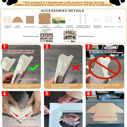 Horizontal Oil Painting Cat Scratcher& Bed - Durable Art Frame with Replaceable Art, Cat House for Indoor Cats Simple-Assembled Bed Creative Home Decoration(Starry Night &Sunflower)