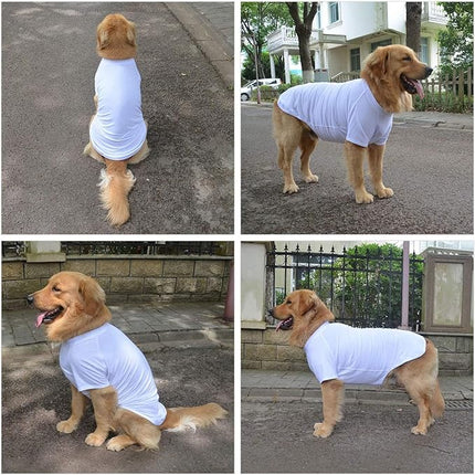 Lovelonglong Pet Clothing Dog Costumes Basic Blank T-Shirt Tee Shirts for Large Dogs White XXXXL