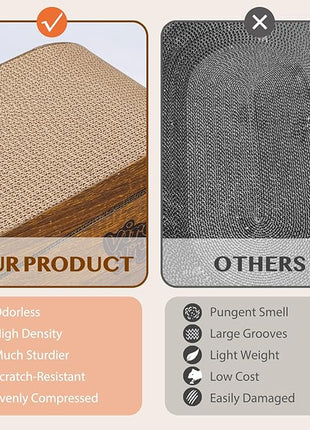 Cat Scratcher 2 in 1 Scratchers for Indoor Cats Scratching Board Cardboard, Horizontal Corrugated Scratch Pad for Cats as Beds & Furniture Reversible Sofa Scratch