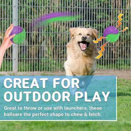 3.5in Squeaky Dog Balls Toys for Training, Dog Toys to Keep Them Busy, High Bouncy Balls for Interactive Playing, Great for Puppy Pet Teething and Chew 4Pcs