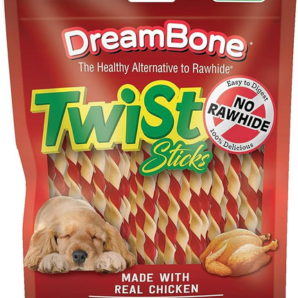 DreamBone Twist Sticks, Made With Real Chicken, Rawhide-Free Chews for Dogs, 50 Count