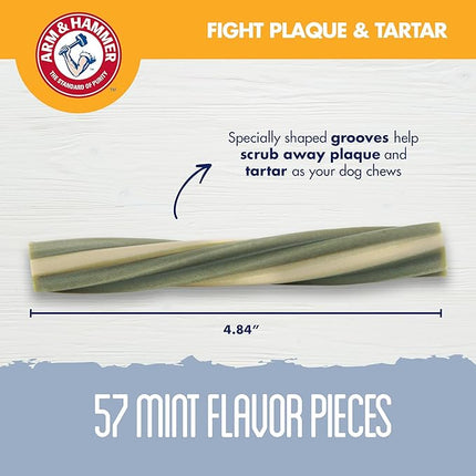 Arm & Hammer for Pets Smoothies Dental Treats for Dogs with Baking Soda and Calcium, Treat Chews Help Fight Bad Breath, Plaque & Tartar without Brushing, Mint, 57 Pcs (Packaging may vary)