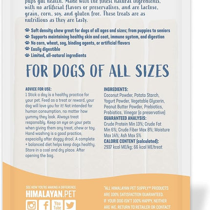 Yogurt Sticks, Prebiotic & Probiotics, Protein Rich - Lactose Free - Gluten Free - Corn Free - Grain Free, USA Made, for All Breeds, 5 pieces of Droolicious Yogurt Sticks, Peanut Butter Flavor