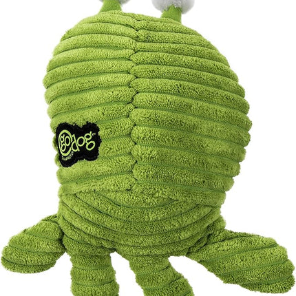 goDog PlayClean Germs Squeaky Plush Dog Toy with Odor-Eliminating Essential Oils, Chew Guard Technology - Green, Large