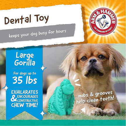 Arm & Hammer for Pets Super Treadz Gorilla Dental Chew Toy for Dogs - Dog Dental Toys Reduce Plaque & Tartar Buildup Without Brushing - Safe for Dogs up to 35 Lbs (Pack of 12)