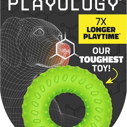 Playology Dog Toys | Dual Layer Ring Durable Chew Toy for Aggressive Chewers | Jumbo Sweet Potato Scented Toy - Easy to Clean and Made from Non Toxic Materials