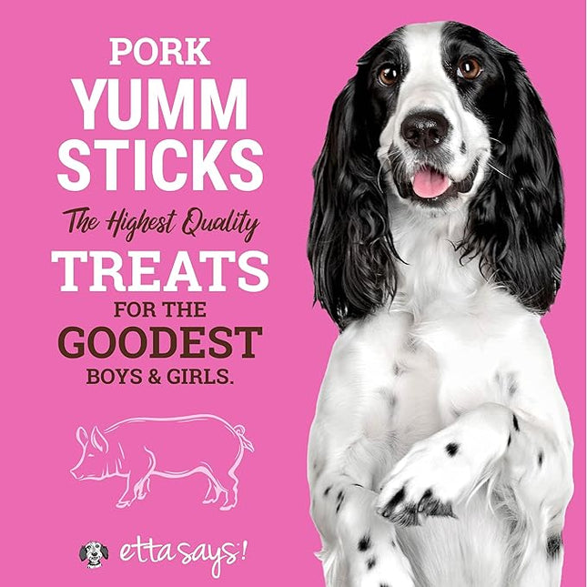 etta says! Yumm Sticks - Real Meat Pork Dog Jerky Treats - Human Grade - Made in The USA (12 Count Pack of 1)