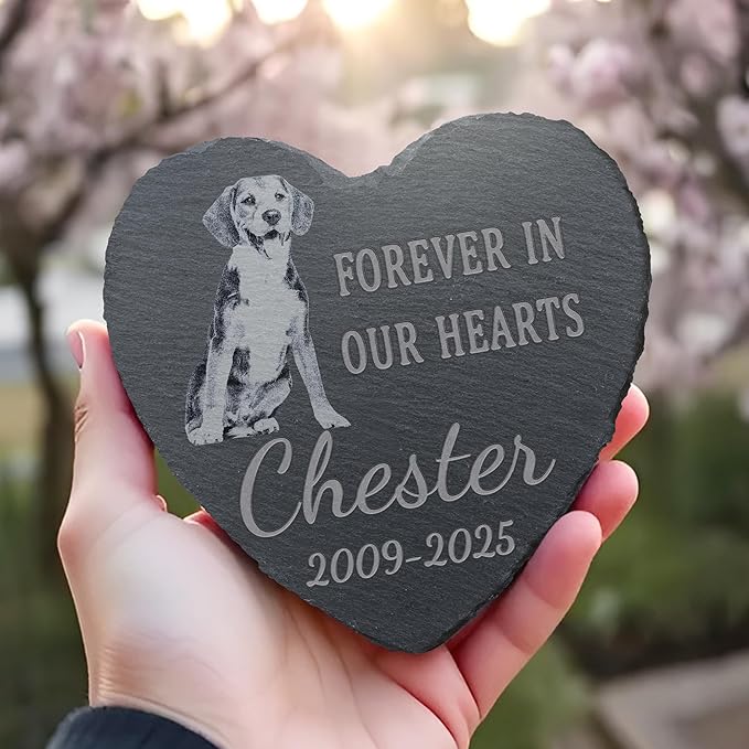 Pet Memorial Stone, Dog Memorial Stone, Dog Memorial Gifts for Loss of Dog, Pet Memorial Gifts, Loss of Pet Sympathy Gift, in Loving Memory Pet - Forever in Our Hearts - Heart Shaped