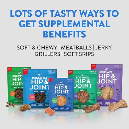 Dogswell Jerky Hip and Joint Dog Treats Grain Free Made in USA Only, Glucosamine and Chondroitin, 24 oz Chicken