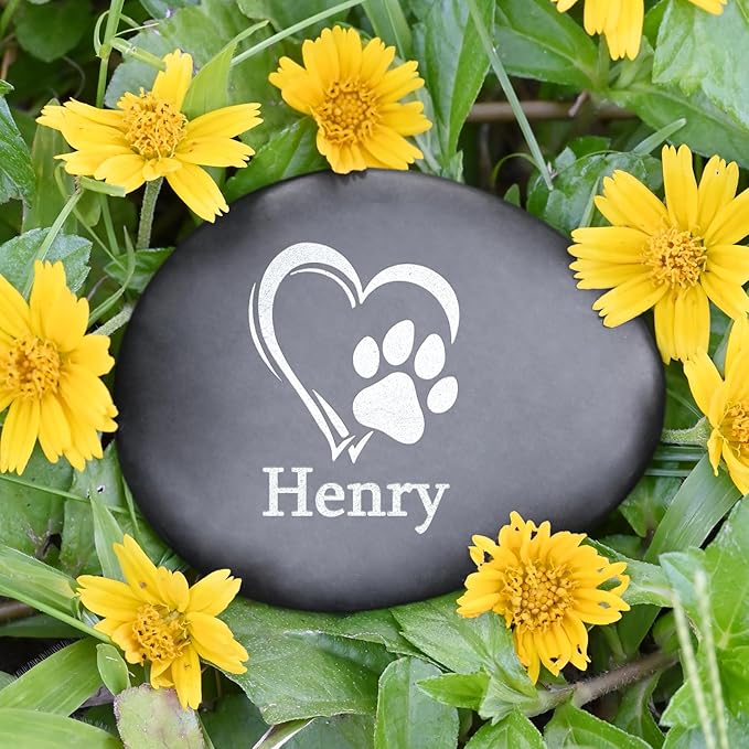 Personalized Pet Memorial Stones Gifts - Cat Memorial Stones - Dog Memorial Gravestone - Bereavement Gifts for Loss of Pet Dog - Loss of Pet Sympathy Gifts - Pet Memorial Gifts for Dogs Cats