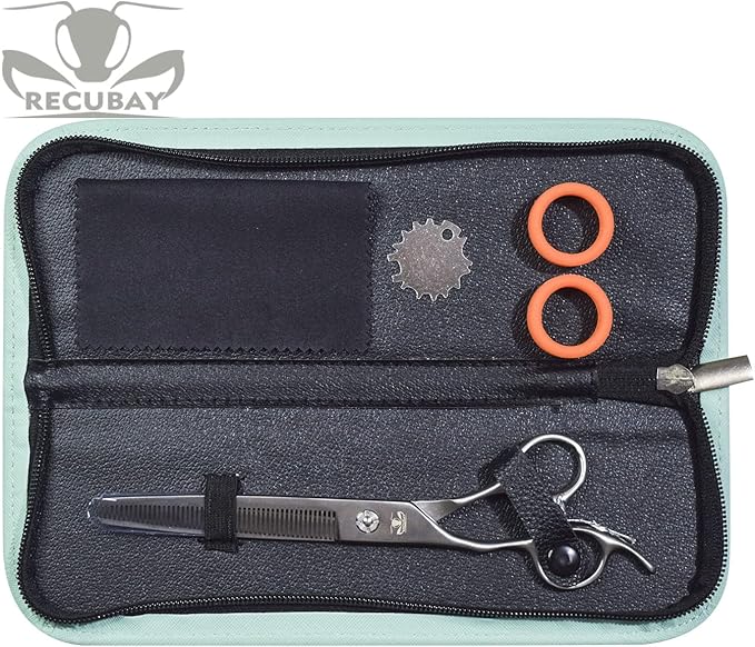 Left Handed Matte Deluxe Dog Grooming Scissors Great Grooming Shears for All Breeds,Design For Professional Groomer. (50T Thinner Lefty)