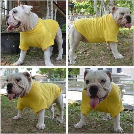 Lovelonglong Pet Clothing Dog Costumes Basic Blank T-Shirt Tee Shirts for Large Dogs Yellow XXXXL