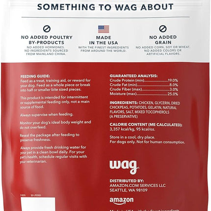 Amazon Brand - Wag Soft & Tender American Jerky Dog Treats – Chicken Recipe (12 oz)