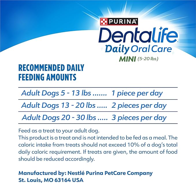DentaLife Daily Oral Care Dog Treats for Small Dogs 5-20 lbs., Chewy Dental Treat to Freshen Breath and Fight Tartar, Chicken Flavor, 17.1 oz., 58 Chews - 58 ct. Pouch