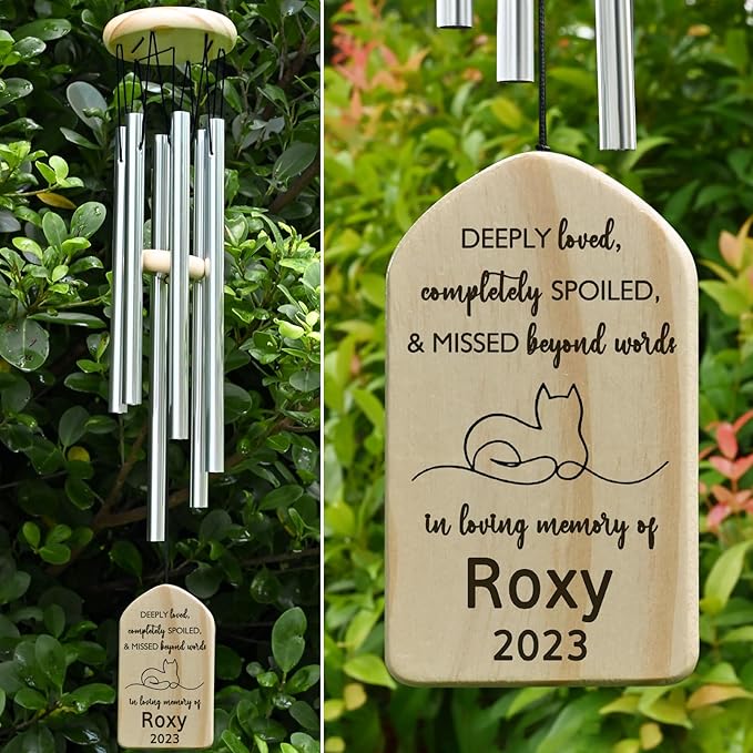 Dog Memorial Gifts, Jocidea Personalized Pet Memorial Wind Chime, Loss of Dog Sympathy Gift, Pet Remembrance Gifts, in Memory of Dog Cat, Loss of Pet - Completely Spoiled