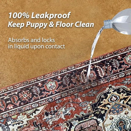 nunubaby 4PACK Washable Pee Pads for Dogs, Stylish, Non-Slip and Leak-Proof Pee Pads. Reusable Potty Pads for Dogs for Crates and Floors.(Red/Rect, 24" x36" )