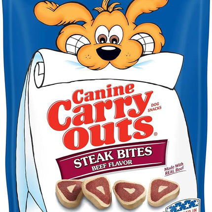 Canine Carry Outs Dog Treats, Steak Bites, 22.5 Ounce (Pack of 4), Made with Real Beef