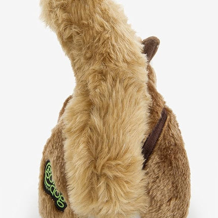 goDog Wildlife Chipmunk Squeaky Plush Dog Toy, Chew Guard Technology - Brown, Large