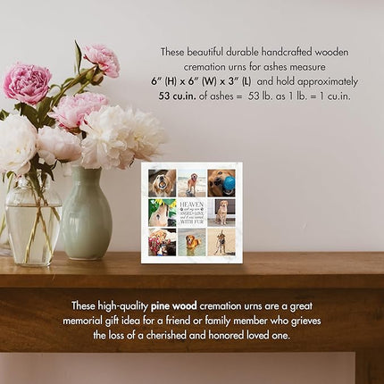 Lifesong Milestones Wooden Shadow Box Cremation Urn for Pet Ashes| Urns for Ashes of Deceased Pet Dog Cat| Sympathy Keepsake 6x6