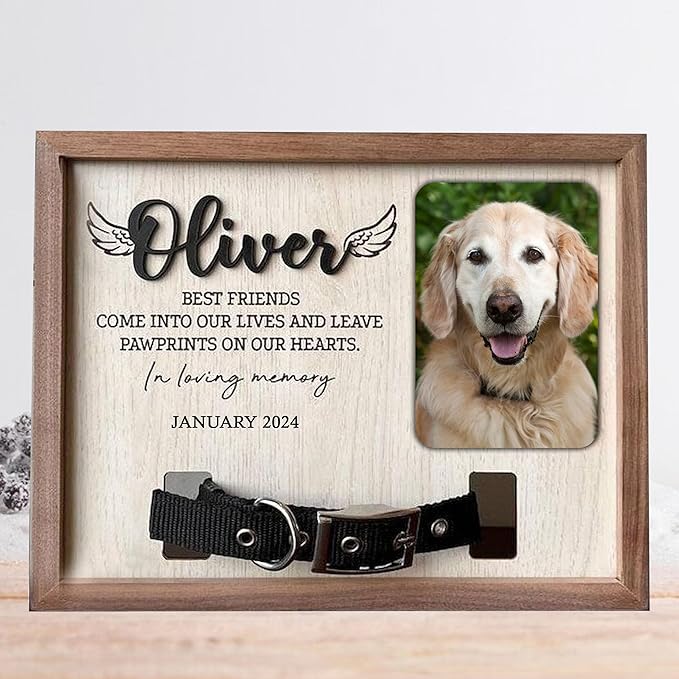 Nazenti Personalized Dog Memorial Gifts, Pet Loss Sign, Pet Memorial Gifts For Dogs, Dog Bereavement Gifts, Loss Of Dogs Sympathy Gift, Pets Loss Gifts Personalized, Cat Condolences Picture Frame