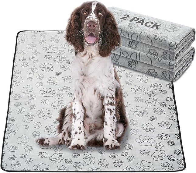 Qeils Reusable Puppy Pads, 2 Pack Washable Pee Pads for Dogs, Non Slip Wee Wee pad, Absorbent and Leakproof Training Mats for Potty, Crate, Playpen, Bed, Sofa, 48"x 30"