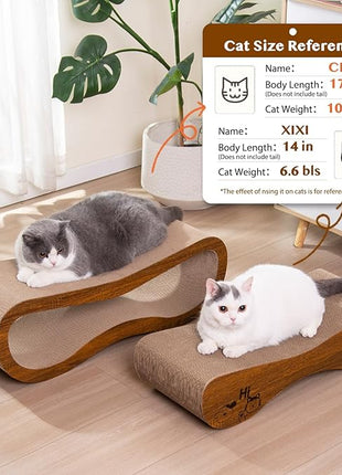 Cat Scratcher 2 in 1 Scratchers for Indoor Cats Scratching Board Cardboard, Horizontal Corrugated Scratch Pad for Cats as Beds & Furniture Reversible Sofa Scratch