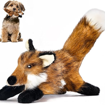 ALL FOR PAWS Fox Squeaky Doy Toy, Fox Dog Toy for Small Medium Large Breed, Puppy Fetch Toy with Squeaker, Plush Chew Dog Toy, 10.2 x 7.9 x 4.7 inches - Classic Fox S