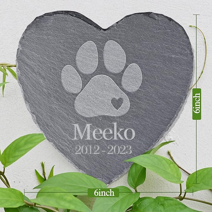 Pet Memorial Stones, Gifts, Loss of Sympathy Dog Gifts for Dog, Bereavement Grave Marker, in Memory - Style H, 6''x6''/15x15cm