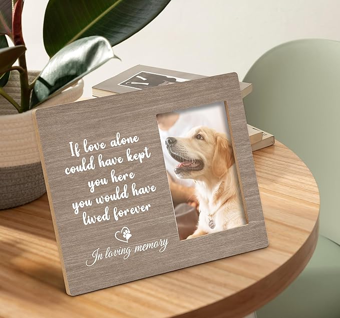 SRADMO Dog Memorial Picture Frame,Dog Frames For Pictures Memorial, Pet Dog Cat Memorial Photo Picture Frame 10×8,Dog Picture Frames For Dogs That Passed,Passed Away Dog Memorial Gifts (Wooden)