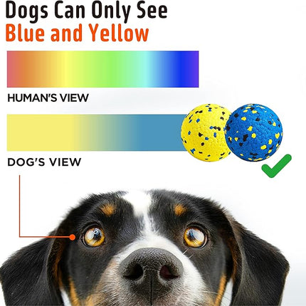 3.9'' Dog Balls Tennis Ball for Aggressive Chewers, Atom Teething Balls Dog Chew Toys for Large Medium Small Dogs and Puppies, 3 Pack