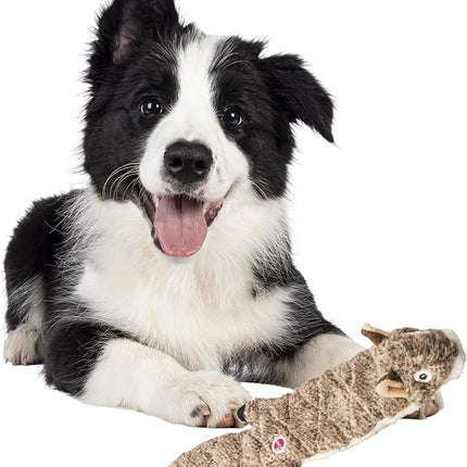 SPOT Skinneeez Extreme Quilted Squirrel- Durable, Stuffing Free Dog Toy with 4 Layers of Diamond Stitched Fabric & 2 Squeakers- Ideal For Small & Medium Aggressive Puppies and Dogs- 14in