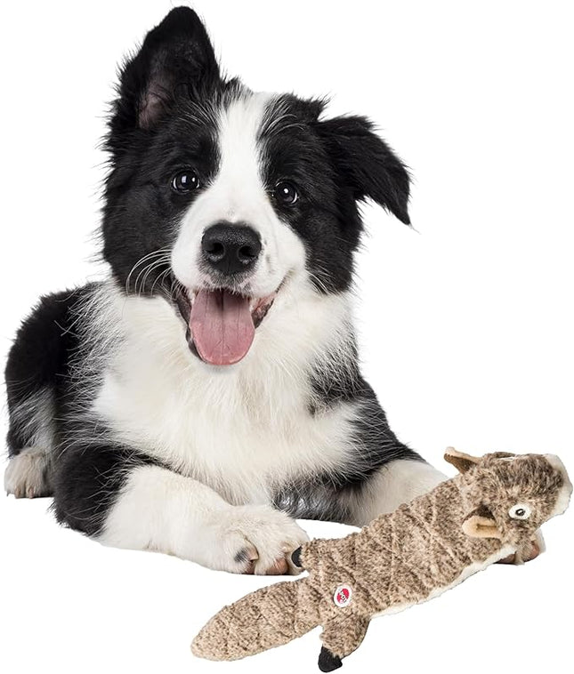 SPOT Skinneeez Extreme Quilted Squirrel- Durable, Stuffing Free Dog Toy with 4 Layers of Diamond Stitched Fabric & 2 Squeakers- Ideal For Small & Medium Aggressive Puppies and Dogs- 14in