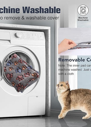 Cat Heating Pad, Waterproof Pet Heating Pad for Cats Dog Indoor, 11 Adjustable Temperature Cat Warming Bed Mat with Timer, Indoor Heated Bed with Chew Resistant Cord (S: 18'' L X 18W '')