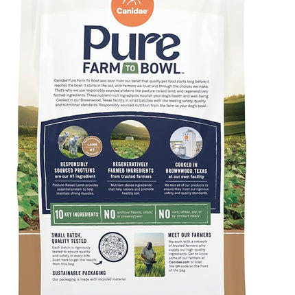 Canidae Pure Farm to Bowl Pasture-Raised Lamb & Sweet Potato, Grain-Free Dry Dog Food, Adult, 4lb
