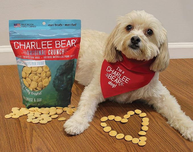 Charlee Bear Original Dog Treats, Cheese and Egg, 16 oz (Pack of 2)