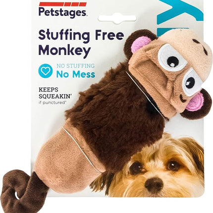 Petstages Stuffing-Free Lil' Squeak Monkey Plush Dog Toy, Small