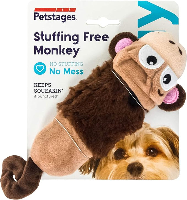 Petstages Stuffing-Free Lil' Squeak Monkey Plush Dog Toy, Small