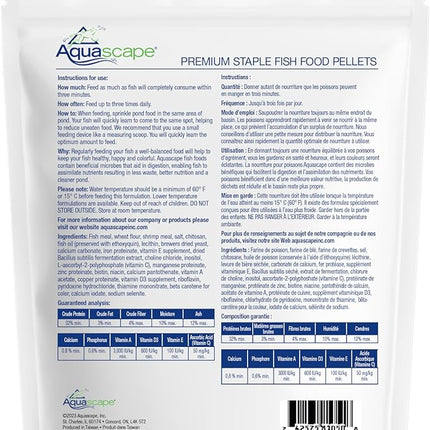 Aquascape Premium Staple Pond and Koi Fish Food, Mixed Pellet Size, 1.1 Pounds | 81050