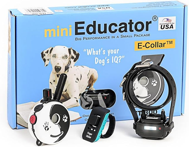 Educator E-Collar Dog Training Collar, Rechargeable Remote + Finger Clicker, for Small to Medium Dogs, Humane Tapping Stimulation, 100 Levels, Tone, Light, 1/2 Mile 1 Dog, Zen