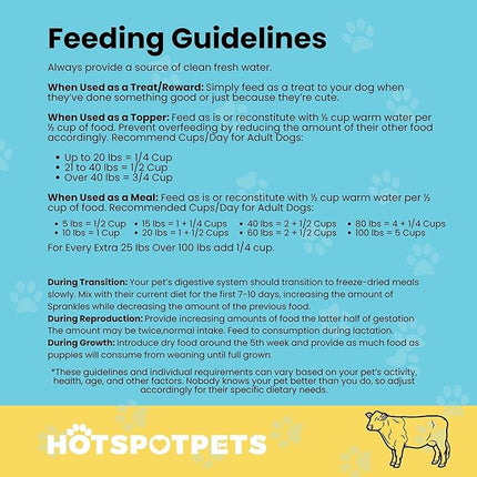 hotspot pets Freeze Dried Raw Beef Meal Toppers for Dogs 1LB Bag (500+pcs) Made in USA - Single Protein, All Natural, Grain-Free - Perfect for Training, Topper or Snack