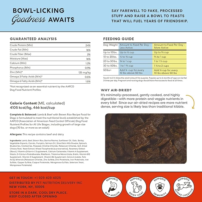 The Pets Table Grain Inclusive Air Dried Dog Food 2 Pack - Chicken & Sweet Potato + Lamb & Beef, 16 Ounce (Pack of 2)