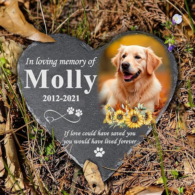 Gabita Custom photo Dog Memorial Stone, Pet Memorial Gifts for Dogs, Dog Memorial Stone, Personalized Pet Grave Markers Headstone Cemetery Decorations for Pet new 1